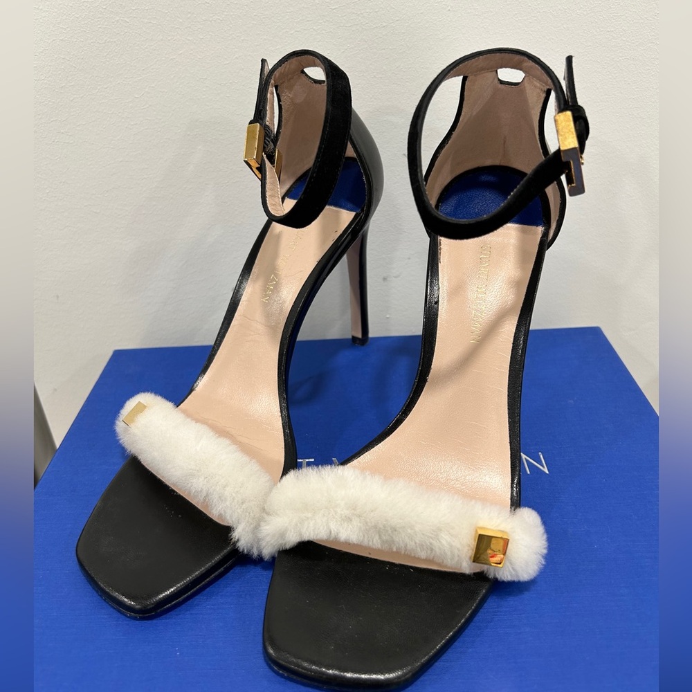 Size 7.5 STUART WEITZMAN STORMIE BLACK HEELS 👠